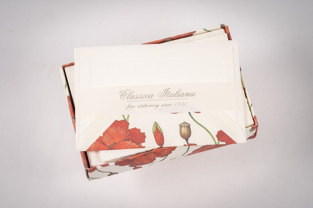 Coffret correspondance coquelicots